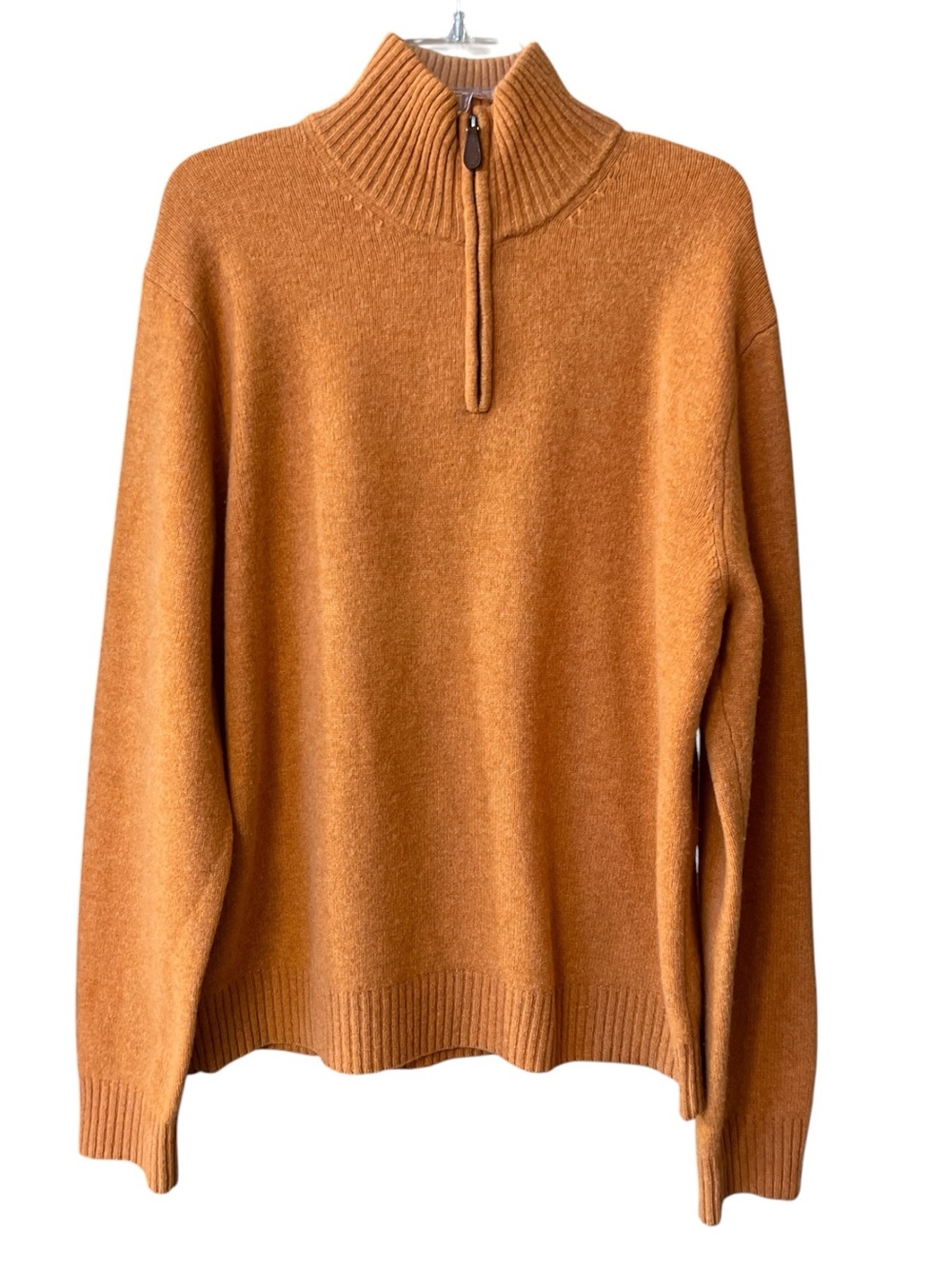 J.Crew Men's Lambswool Quarter-Zip Pullover Orange SZ L